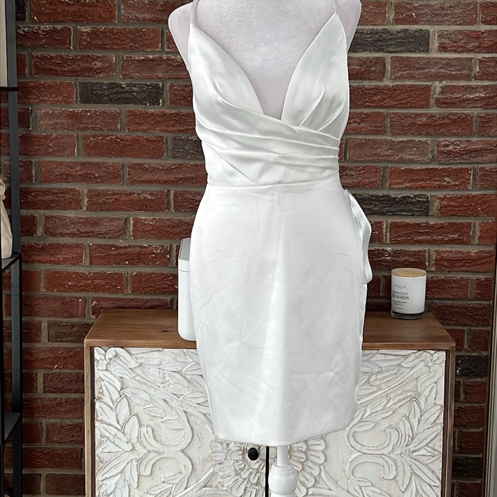 Mac Duggal Satin Minidress for Wedding Reception / Bride
